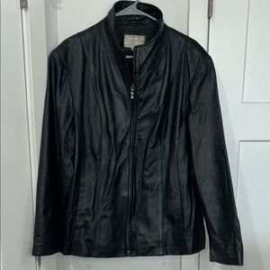 Worthington genuine Lamb skin women’s Black Leather Jacket